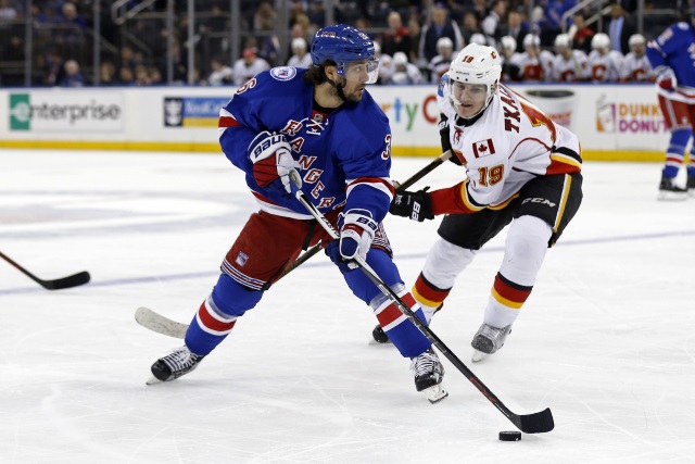 Mats Zuccarello could be an option for the Columbus Blue Jackets. The Calgary Flames, Matthew Tkachuk and their other RFAs