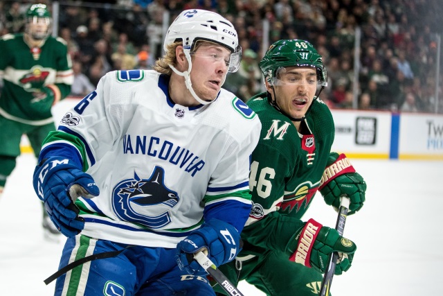 The Vancouver Canucks and Brock Boeser continue to talk. The Minnesota Wild could trade Jared Spurgeon this season.