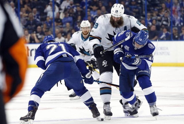 Could this be Joe Thornton's last season? The Tampa Bay Lightning don't have a lot of wiggle room with the cap this year and next.