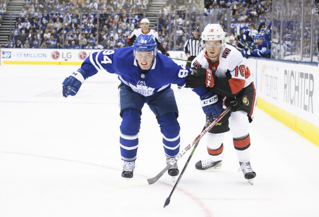 Things haven't gone as planned so far for Tyson Barrie and Maple Leafs. Jean-Gabriel Pageau is having a tremendous contract season for the Senators. Does it make sense for either team to move those players?