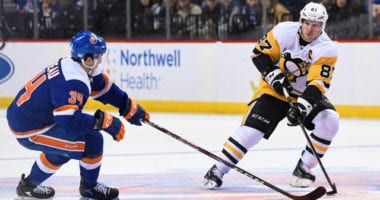 Sidney Crosby left last night's game with a foot injury.