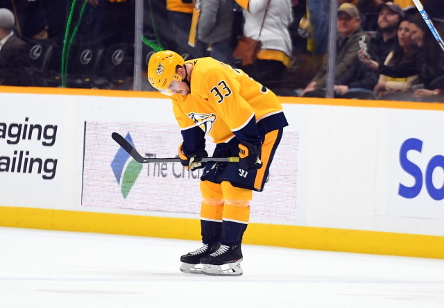 NHL injury updates: Viktor Arvidsson out four to six weeks. Ryan Nugent-Hopkins has an injured hand. Kris Letang practices