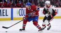 Canadiens Brendan Gallagher leaves with an upper-body injury