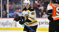 David Krejci out today with an upper-body injury.