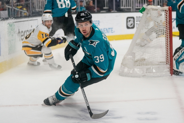 Logan Couture left last night's game after taking a puck to the head