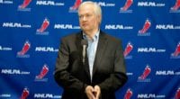 Donald Fehr said he hasn't spoken with the NHL about holding playoff games at neutral sites.