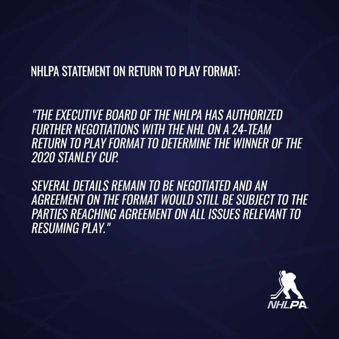 NHLPA Statement on return to play format