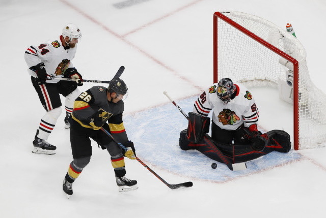 Game 2 between the Chicago Blackhawks and the Vegas Golden Knights gets underway this afternoon. The Blackhawks look to even the series at one.