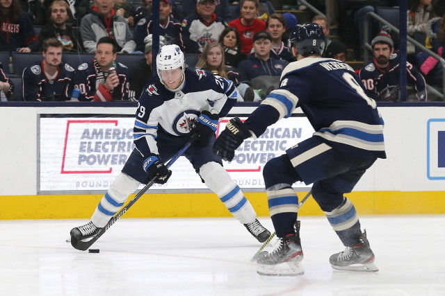 Jets decisions involving Patrik Laine and Jack Roslovic. Could the Blues target Mike Hoffman. How will the Capitals replace Henrik Lundqvist?