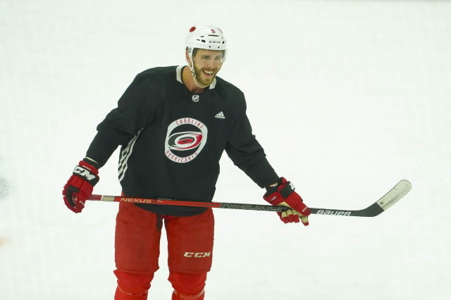Hurricanes trade Joel Edmundson to the Canadiens. Roope Hintz leaves in the first. Casey Cizikas game time decision. Brayden Point practiced.