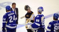 Game 5 between the Tampa Bay Lightning and Boston Bruins went into double overtime, with the Lightning coming out on top and eliminating the Bruins from the Stanley Cup Playoffs.