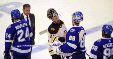 Game 5 between the Tampa Bay Lightning and Boston Bruins went into double overtime, with the Lightning coming out on top and eliminating the Bruins from the Stanley Cup Playoffs.