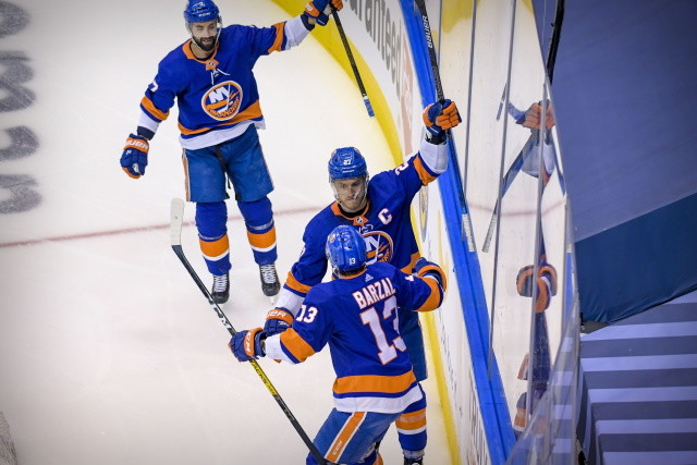 Could Lou Lamoriello have Hudson Fasching celebrating like these New York Islanders once did?