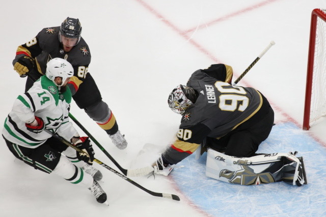 The Dallas Stars have only scored one goal on Vegas Golden Knights goaltenders Robin Lehner and Marc-Andre Fleury in the first two games of the Western Conference Finals.