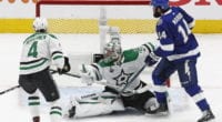 The Tampa Bay Lightning peppered 22 shots in the third period, but couldn't solve Anton Khudobin. The Dallas Stars held on and took Game 1 4-1.