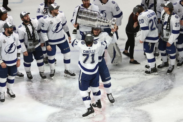 The Tampa Bay Lightning are over the cap with Anthony Cirelli and Erik Cernak left to re-sign. Doesn't sound like anything is imminent for Cirelli.