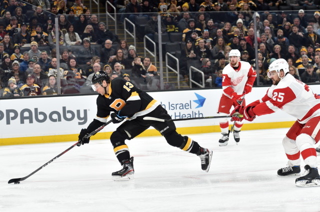 Charlie Coyle likely to be Boston Bruins' second line center to replace David Krejci for now.