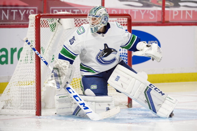 Star prospect Thatcher Demko backstops Canucks to win over Columbus in his  NHL debut - Vancouver Island Free Daily