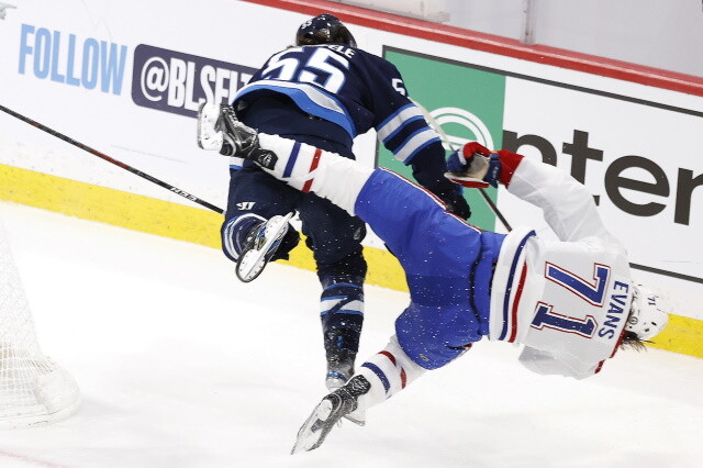 Winnipeg Jets forward Mark Scheifele was suspended for four games for charging Montreal Canadiens forward Jake Evans. 