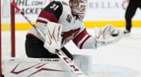 The Arizona Coyotes have traded goaltender Aiden Hill and a 2022 seventh round pick to the San Jose Sharks for Josef Korenar and a 2022 second-round pick.