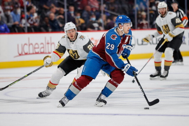 Nathan MacKinnon tests positive for COVID, out tonight. Brian Boyle, Alex Chiasson, Kieffer Bellows and Parker Kelly get new deals.