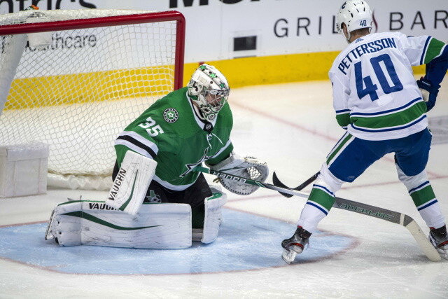 Teams have talked to the Dallas Stars about Khudobin but want to see him play. On the Vancouver Canucks GM search.