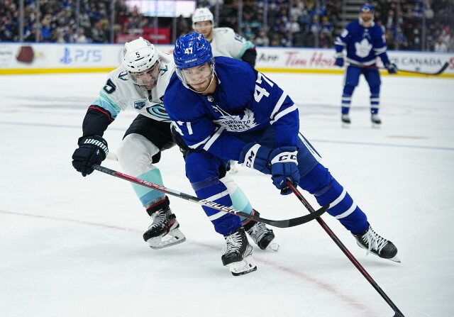 The Toronto Maple Leafs have traded for Seattle Kraken defenseman Mark Giordano.