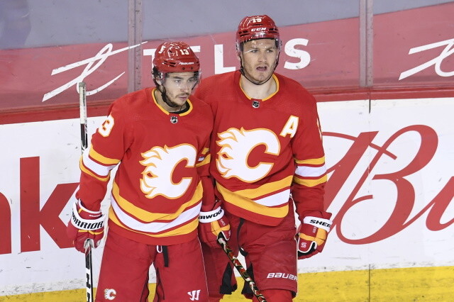 Calgary Flames Johnny Gaudreau and Matthew Tkachuk have both hit 100 points this season and both will be looking for a big payday.