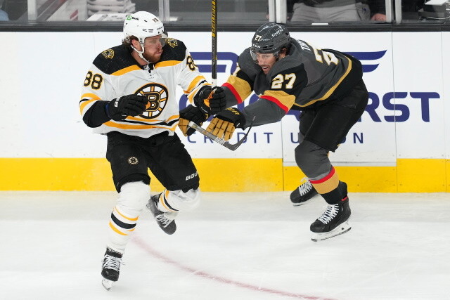 Bruins still no idea with David Pastrnak, Hampus Lindholm. Gabriel Landeskog aiming for playoffs. Seven Vegas Golden Knights on the LTIR.