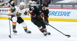 The Arizona Coyotes re-sign Lawson Crouse. The Vegas Golden Knights re-sign Nicolas Roy. One salary arbitration hearing left.