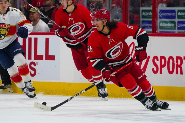 The Carolina Hurricanes are talking to multiple teams about Ethan Bear, and it's possible something could go down today.