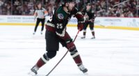 The Arizona Coyotes have traded defenseman Conor Timmins to the Toronto Maple Leafs for forward Curtis Douglas.