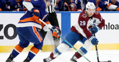 Nathan MacKinnon is out at least four weeks. Gabriel Landeskog skating. Brendan Gallagher is out two weeks. Adam Pelech leaves early.
