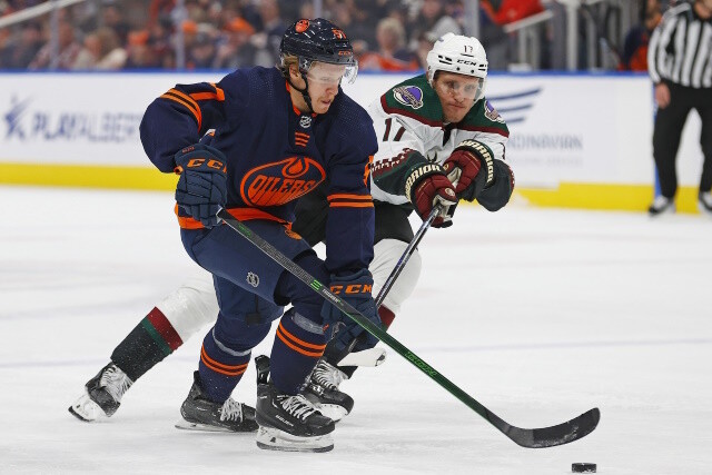 The Edmonton Oilers are interested in Arizona Coyotes forward Nick Bjugstad and possibly one of their defensemen - Shayne Gostisbehere.