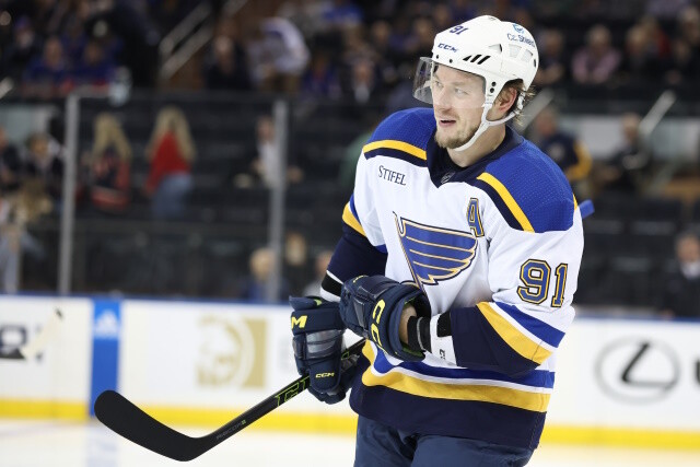 The St. Lous Blues have traded forward Vladimir Tarasenko (50 percent retained) and defenseman Niko Mikkola to the New York Rangers for Sammy Blais, Hunter Skinner, a conditional 2023 first-round pick, and a conditional 2024 fourth-round pick.