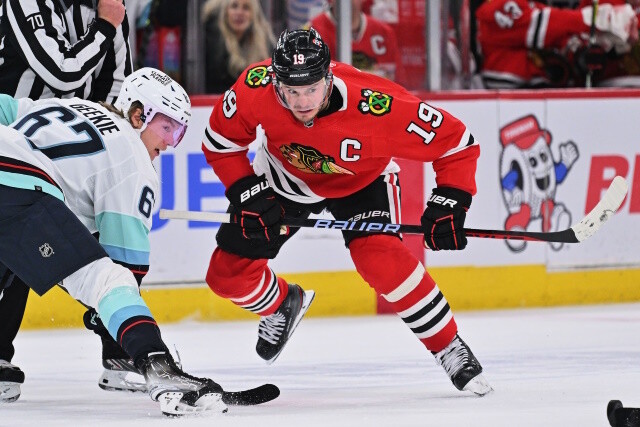 Chicago Blackhawks forward Jonathan Toews contemplating both his time left with the Blackhawks and in the NHL.