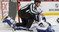 The NHL draft lottery begins at 8 PM ET. Maple Leafs goaltender Ilya Samsonov and Stars defenseman Miro Heiskanen exited their games early.