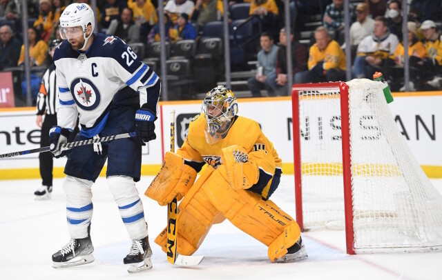 Juuse Saros likely isn't going anywhere but the Predators will listen. Blake Wheeler's days with the Winnipeg Jets appear to be numbered.