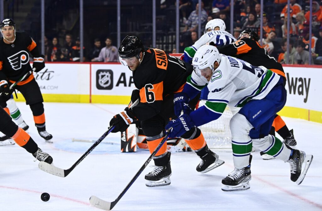 The Philadelphia Flyers tried to trade Travis Sanheim to the Vancouver Canucks, Winnipeg Jets. Capitals continue to monitor the trade market.
