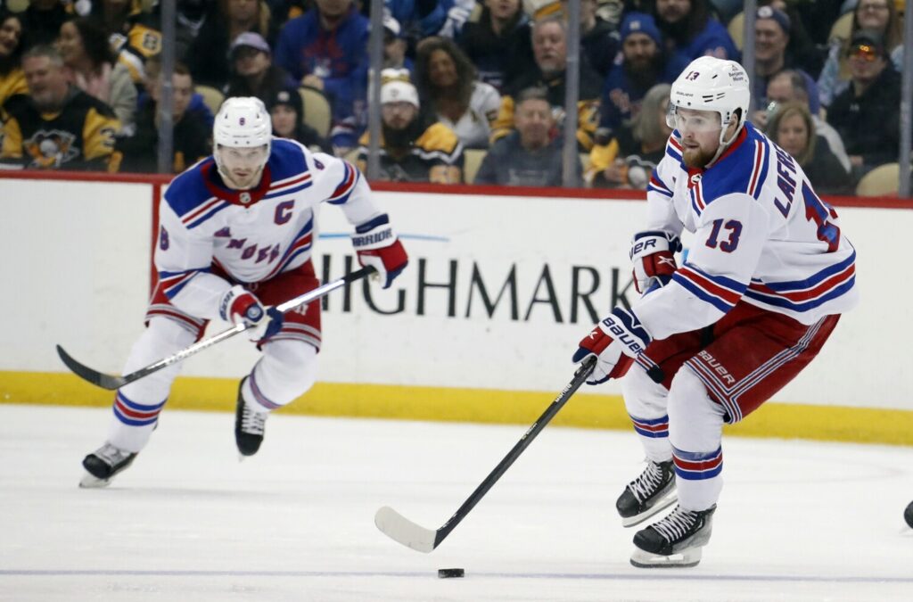 The New York Rangers will keep Alexis Lafreniere while the Buffalo Sabres continue to look for another top four defenceman.