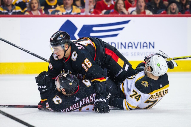 Jake DeBrusk and Matt Grzelcyk's long-term future in Boston up in the air. Some Questions Remain for the Calgary Flames.