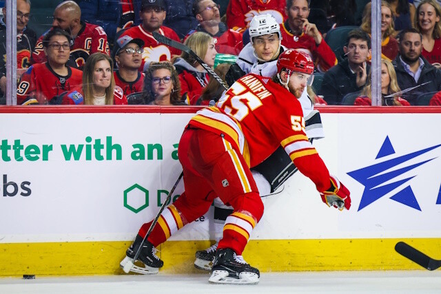 The Flames and Noah Hanifin are working on a new contract and it should not come as a surprise considering who is is not there anymore.