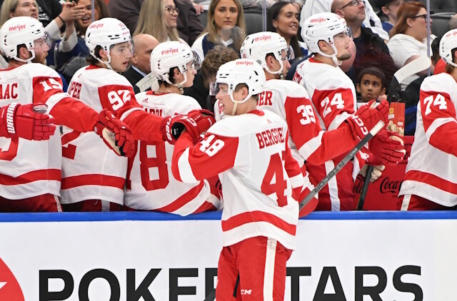 The Detroit Red Wings are dealing with some injuries and a suspension at the moment. They're going over their options and talking to teams.