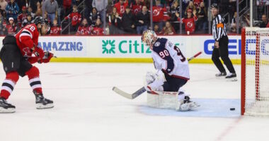 The Columbus Blue Jackets have basically dropped Elvis Merzlikins to their No. 3 goalie and he's not happy about it.