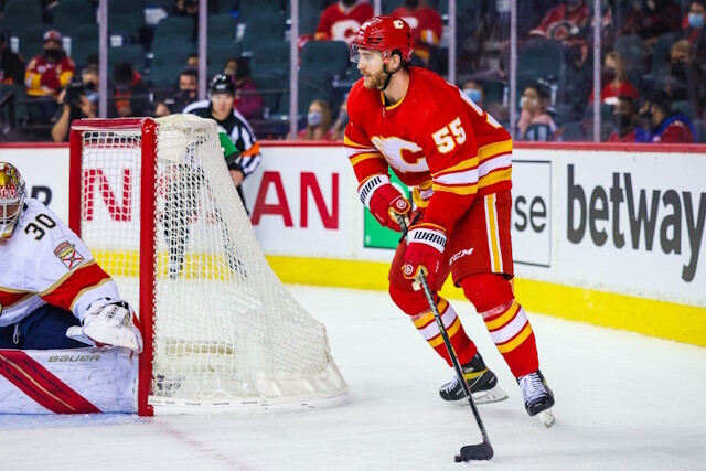Is Calgary Flames defenseman Noah Hanifin trying to direct himself to teams he may prefer signing an extension with?