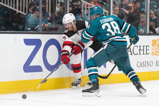 The New Jersey Devils could use a defenseman and a goaltender. The Sharks will try to move some of their pending UFAs and maybe a few others.