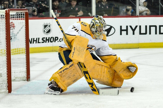 The New Jersey Devils and the Nashville Predators will likely discuss goaltender Juuse Saros again this offseason.