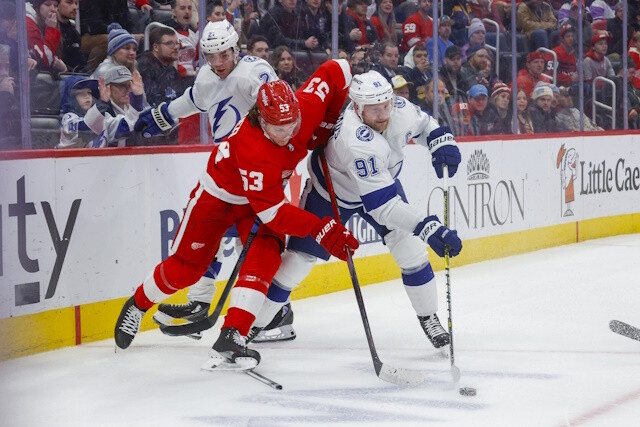 Potential destinations for Steve Stamkos. Rob Blake is staying on as the LA Kings GM and Pierre-Luc Dubois won't be bought out.