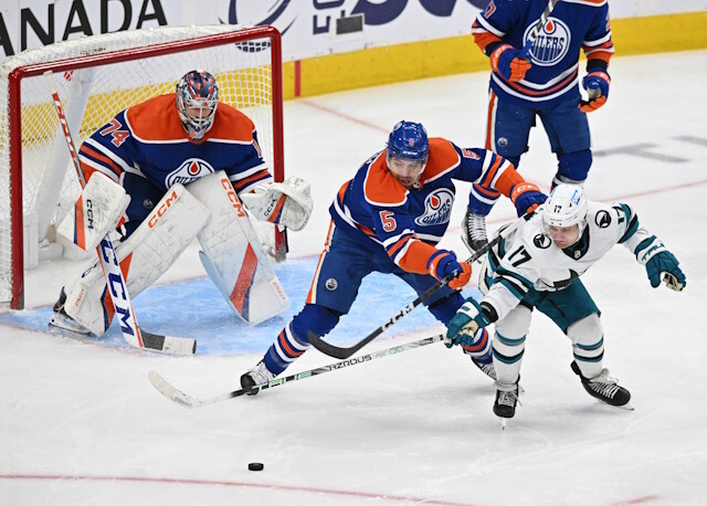 The Edmonton Oilers acquire Vasily Podkolzin and clear space by sending Cody Ceci to the Sharks. Now have room to match offer sheets if they want.