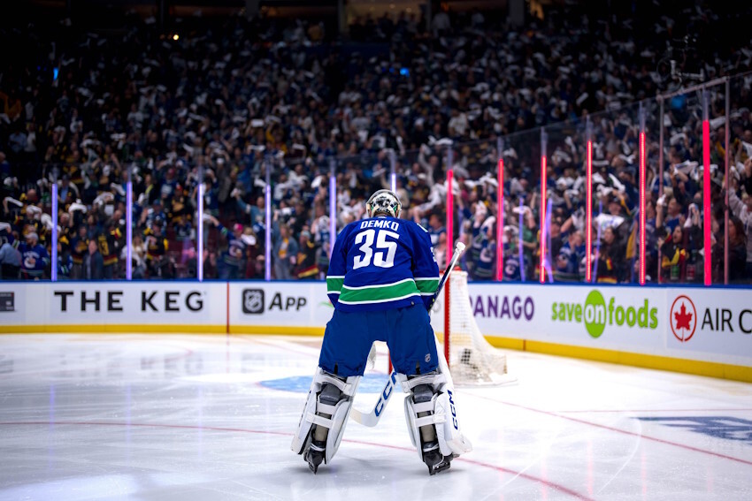 Rasmus Dahlin out a few days. Thatcher Demko doesn't have a timeline. Brett Pesce is week-to-week, Simon Nemec is cleared to return.